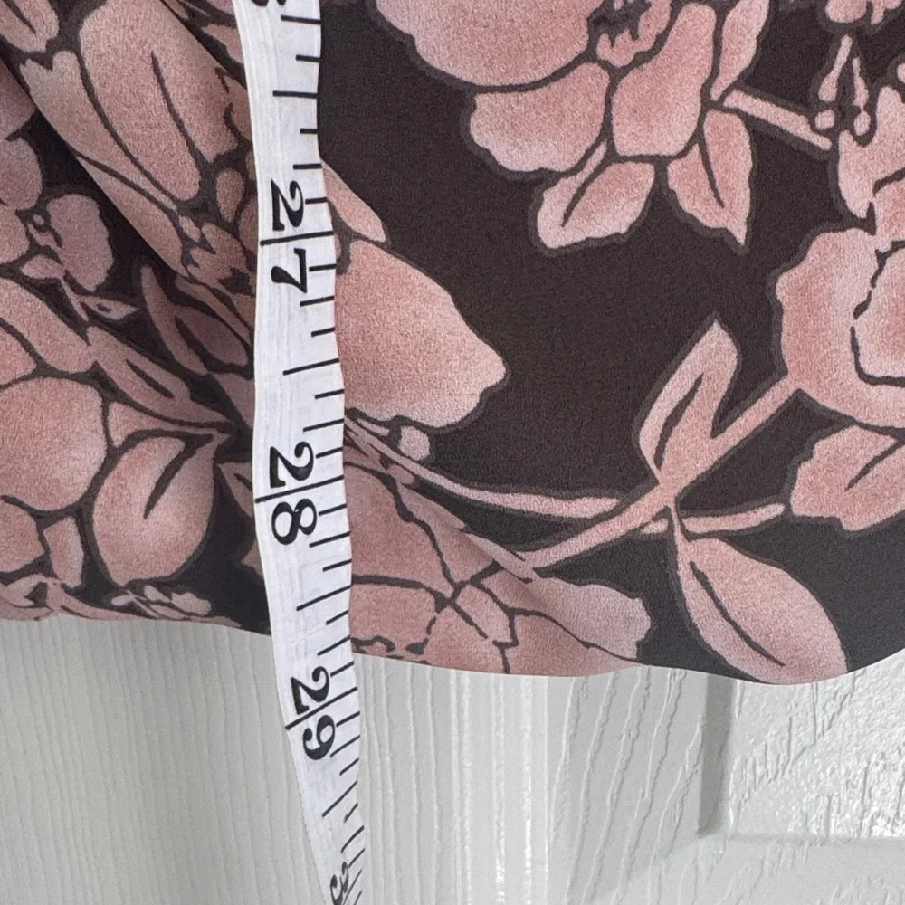 CAbi Floral Sleeveless Draped Blouse Charcoal & Pink - Size Large - Picture 4 of 10